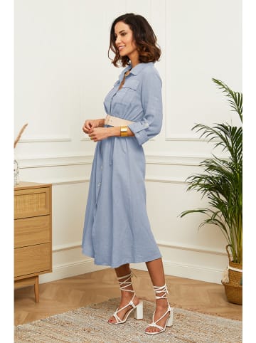 Le Monde du Lin Leinen-Kleid in Hellblau