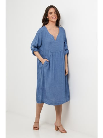 Le Monde du Lin Leinen-Kleid in Blau