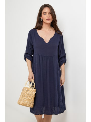 Le Monde du Lin Leinen-Kleid in Dunkelblau