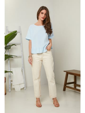 Le Monde du Lin Leinen-Bluse in Hellblau