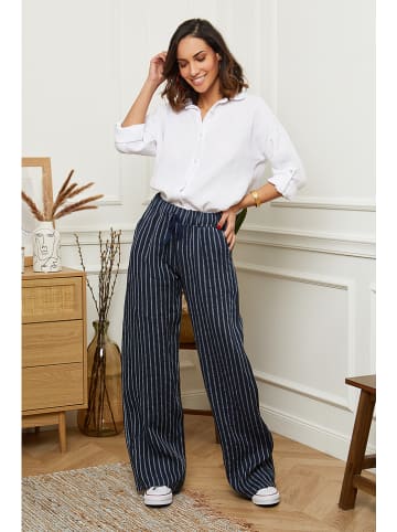 Le Monde du Lin Linnen broek donkerblauw