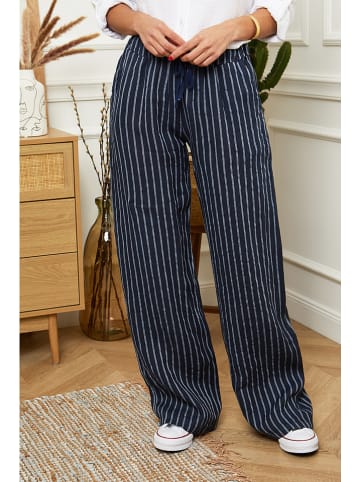 Le Monde du Lin Linnen broek donkerblauw