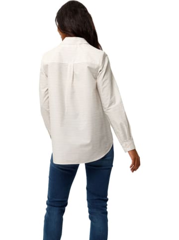 Heine Bluse in Beige/ Weiß
