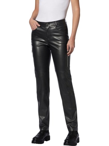 Heine Kunstleren broek - slim fit - zwart