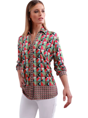 Heine Bluse in Rot/ Türkis/ Khaki