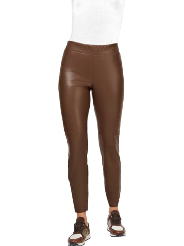 Heine Kunstleren broek lichtbruin