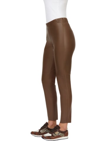 Heine Kunstleren broek lichtbruin