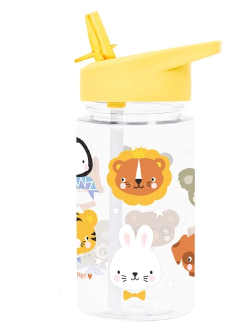 a little lovely company Bidon "Animal friends" w kolorze żółtym - 450 ml