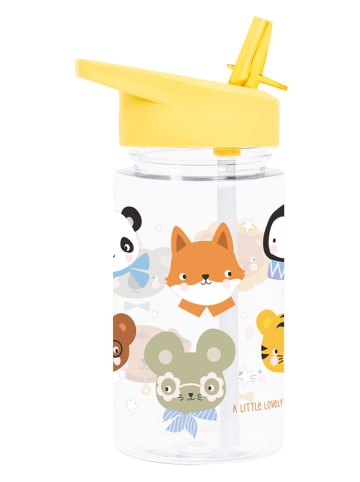 a little lovely company Drinkfles "Animal friends" geel - 450 ml