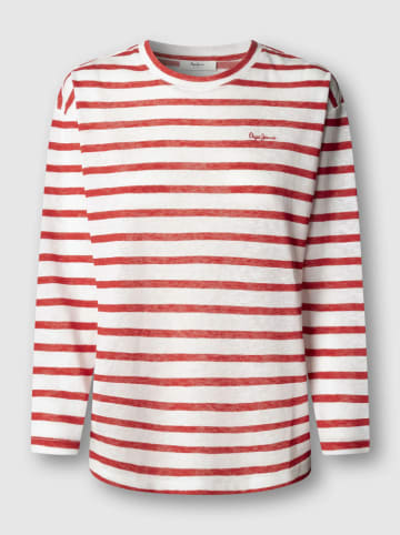 Pepe Jeans Koszulka "Marlen" w kolorze biało-czerwonym