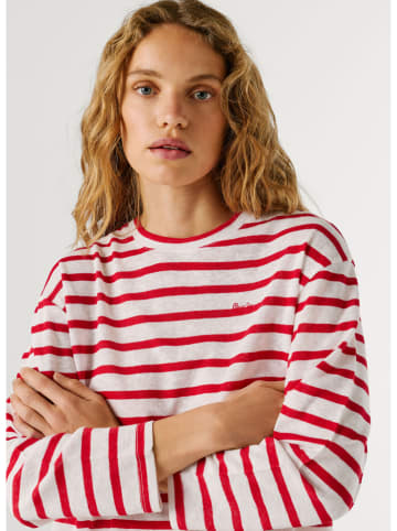 Pepe Jeans Longsleeves "Marlen" wit/rood