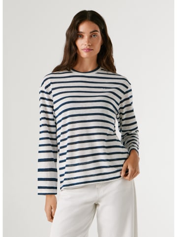 Pepe Jeans Longsleeve "Marlen" in Weiß/ Schwarz