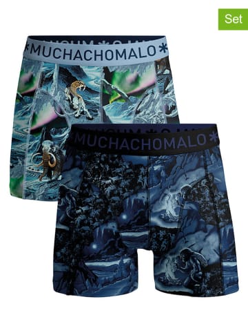 Muchachomalo 2er-Set: Boxershorts in Dunkelblau/ Hellblau