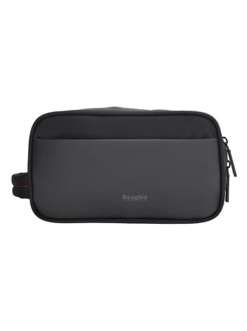 Beagles Kosmetiktasche "Leon" in Grau/ Schwarz - (B)23 x (H)13 x (T)12 cm