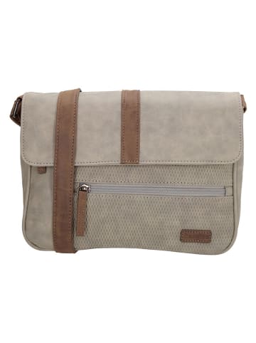 Beagles Leren schoudertas "Brunete" beige/grijs - (B)27 x (H)23 x (D)7 cm