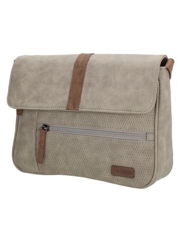 Beagles Leder-Umhängetasche "Brunete" in Beige/ Grau - (B)27 x (H)23 x (T)7 cm