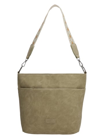 Beagles Shopper "Malaga" olijfgroen - (B)32 x (H)26 x (D)12 cm