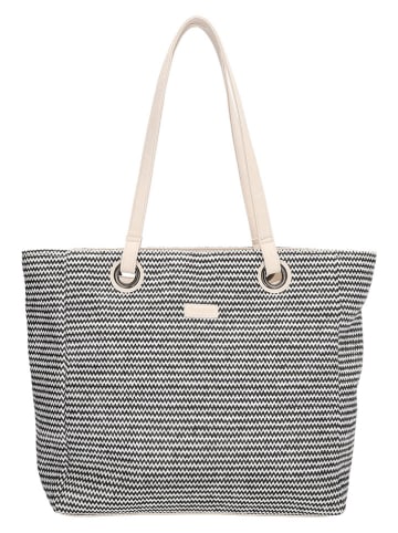 Beagles Shopper bag "Formentera" w kolorze kremowo-czarnym - 50 x 35 x 16 cm