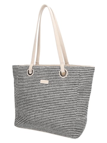 Beagles Shopper "Formentera" in Creme/ Schwarz - (B)50 x (H)35 x (T)16 cm