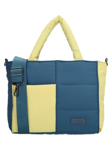 Beagles Henkeltasche "Calvia Duo" in Blau/ Gelb - (B)32 x (H)21 x (T)11 cm
