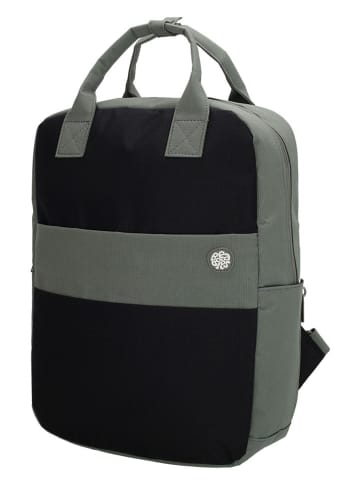 Beagles Plecak "Nova" w kolorze czarno-zielonym - 27 x 37 x 10 cm