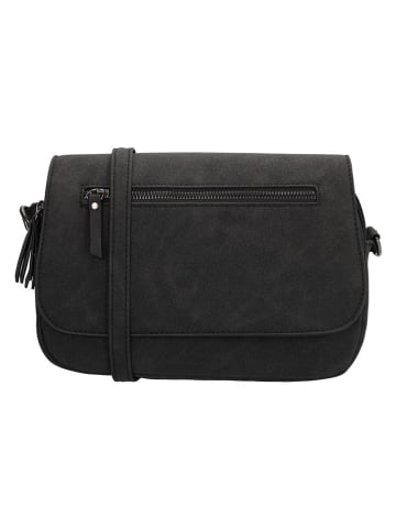 Beagles Leder-Umhängetasche "Cambrils" in Schwarz - (B)26 x (H)18 x (T)8 cm