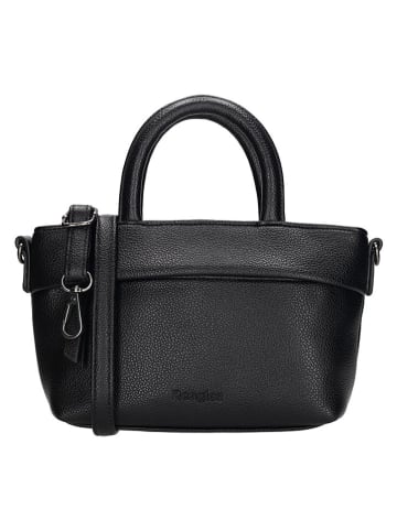 Beagles Leder-Henkeltasche "Tarragona" in Schwarz - (B)18 x (H)13 x (T)8 cm