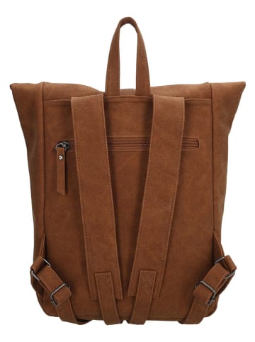 Beagles Leder-Rucksack "Cambrils" in Hellbraun - (B)22 x (H)31,5 x (T)11 cm