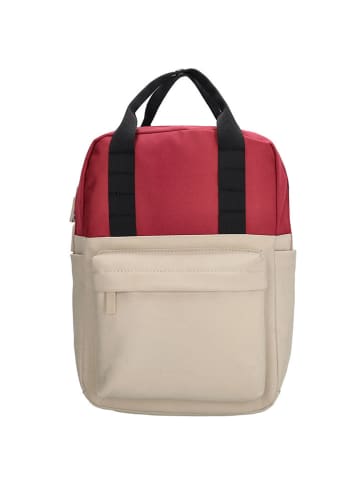 Beagles Rucksack in Beige/ Rot - (B)23 x (H)33 x (T)9 cm