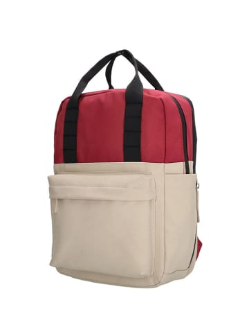 Beagles Rugzak "Bando" rood/beige - (B)22,5 x (H)33 x (D)9 cm