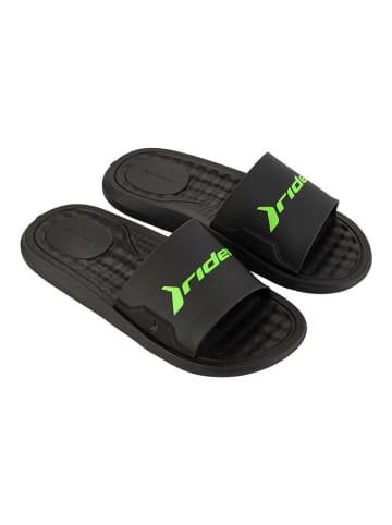 Rider Slippers "Step" zwart/groen