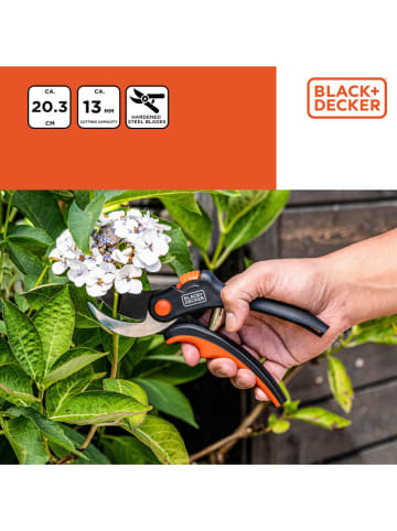 Black & Decker Gartenschere in Schwarz/ Orange