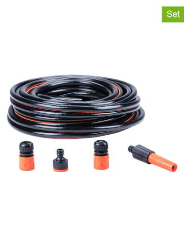 Black & Decker 5tlg. Set: Gartenschlauch in Schwarz - 20 m