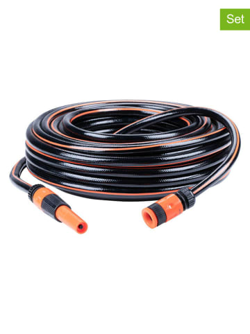 Black & Decker 5tlg. Set: Gartenschlauch in Schwarz - 25 m