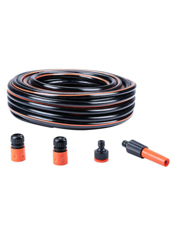 Black & Decker 5tlg. Set: Gartenschlauch in Schwarz - 25 m