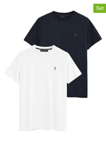 Polo Club 2er-Set: Shirts in Dunkelblau/ Weiß
