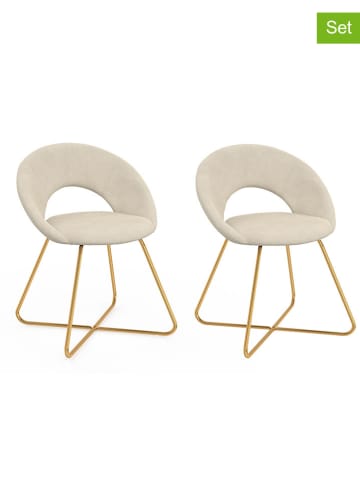 IDOMYA Factory 2er-Set: Esszimmerstühle "Malone" in Creme - (B)60 x (H)79 x (T)50 cm