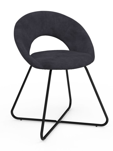 IDOMYA Factory 2-delige set: eetkamerstoelen "Malone" antraciet - (B)60 x (H)79 x (D)50 cm