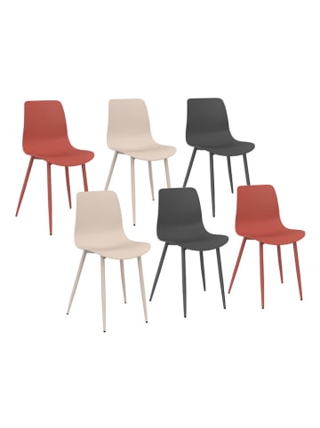 IDOMYA Factory 6er-Set: Stühle "Nala" in Bunt - (B)48 x (H)79 x (T)48 cm