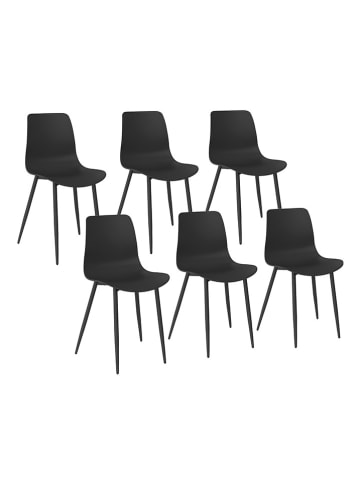 IDOMYA Factory 6-delige set: stoelen "Nala" zwart - (B)48 x (H)79 x (D)48 cm
