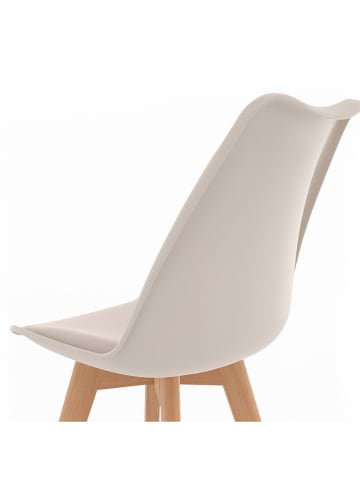IDOMYA Factory 6er-Set: Esszimmerstühle "Nordia" in Beige - (B)46 x (H)79,5 x (T)51 cm