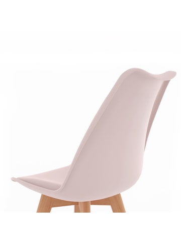IDOMYA Factory 4-delige set: stoelen grijs/wit/lichtroze/blauw - (B)46 x (H)79,5 x (D)51 cm