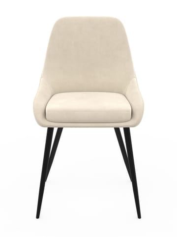IDOMYA Factory 4-delige set: stoelen "Olivia" crème/zwart - (B)54 x (H)79 x (D)47,5 cm
