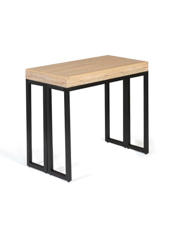 IDOMYA Factory Eetkamertafel "Memphis" lichtbruin/zwart - (B)45 x (H)75 x (D)90 cm
