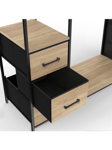 IDOMYA Essentials Garderobe "Iris" in Hellbraun/ Schwarz - (B)140 x (H)167 x (T)40 cm