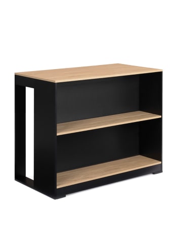 IDOMYA Factory Eetkamertafel "Nino" zwart/lichtbruin - (B)113 x (H)90 x (D)60 cm