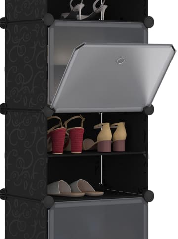 IDOMYA Essentials Schuhschrank in Schwarz - (B)43 x (H)122 x (T)32 cm