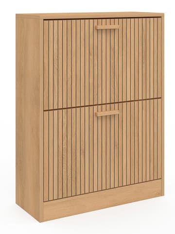 IDOMYA Essentials Schuhschrank "Faustine" in Hellbraun - (B)60 x (H)80 x (T)24 cm