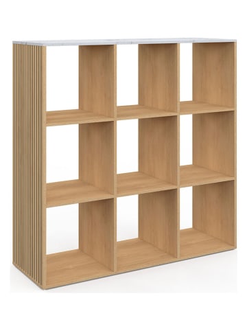 IDOMYA Essentials Standregal "Marceau" in Hellbraun/ Weiß - (B)88 x (H)88 x (T)30 cm