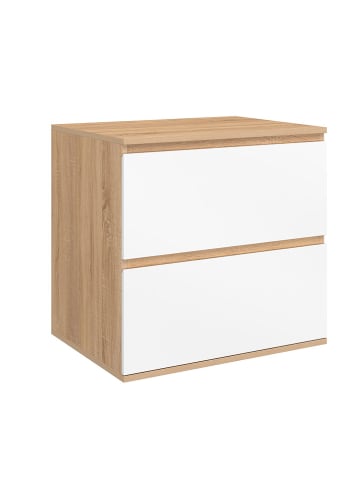 IDOMYA Essentials Wastafelonderkast "Tom" wit/lichtbruin - (B)60 x (H)60 x (D)45 cm